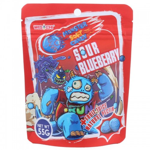 WISICHI MONSTER SOUR BLUEBERRY SOFT CANDY 50G