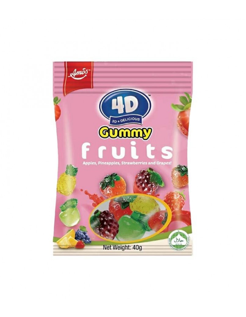 AMOS 4D GUMMY FRUITS 40G