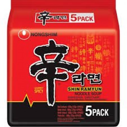 NONG SHIM SHIN RAMYUN SPICY NOODLE 5 X120G
