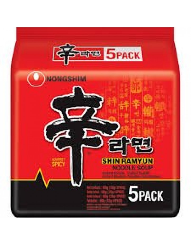 NONG SHIM SHIN RAMYUN SPICY NOODLE 5 X120G