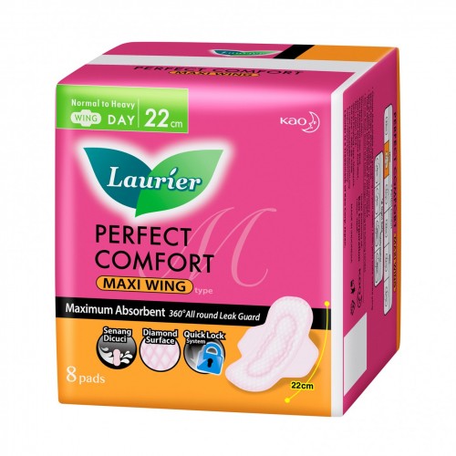 LAURIER AC SUPER MAXI (WING) 8PCS