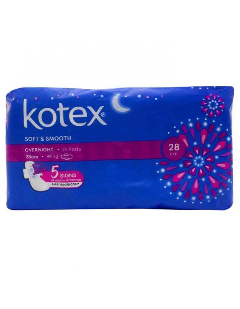 KOTEX S&S OVERNIGHT 28CM WINGS 14'S