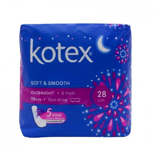 KOTEX S&S OVERNIGHT 28CM N/WINGS 8'S