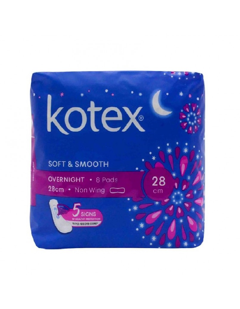 KOTEX S&S OVERNIGHT 28CM N/WINGS 8'S