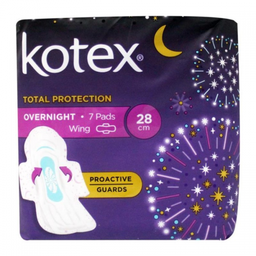 KOTEX S&S OVERNIGHT TOTAL PROTECT 28CM WINGS 7'S