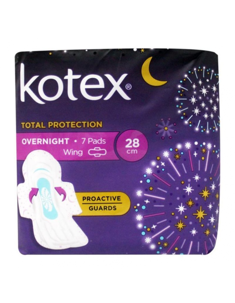 KOTEX S&S OVERNIGHT TOTAL PROTECT 28CM WINGS 7'S