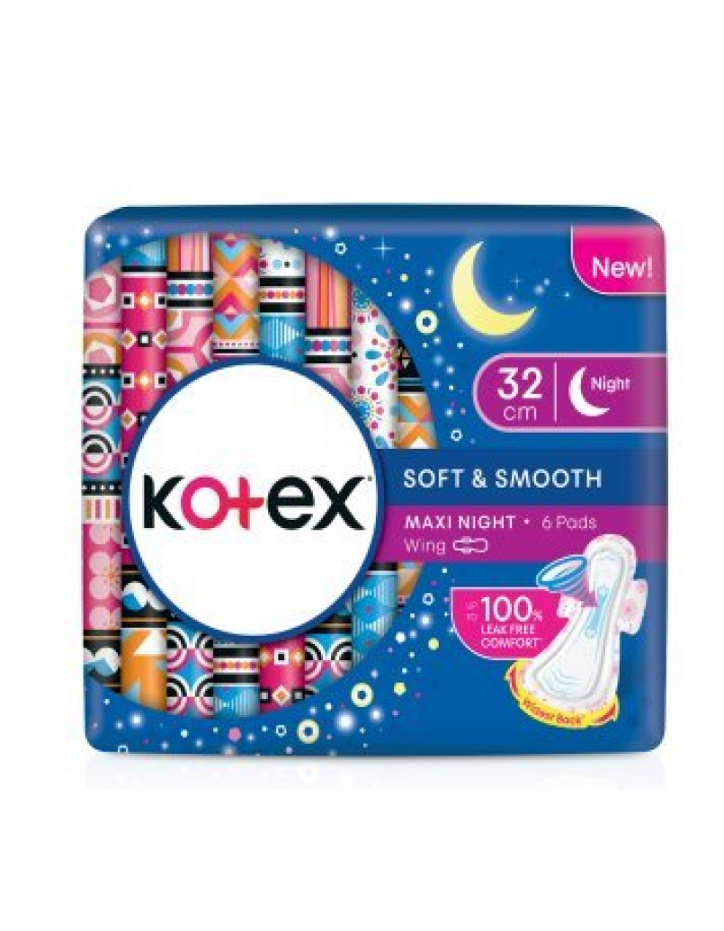 KOTEX S&S OVERNIGHT 32CM WINGS 6'S