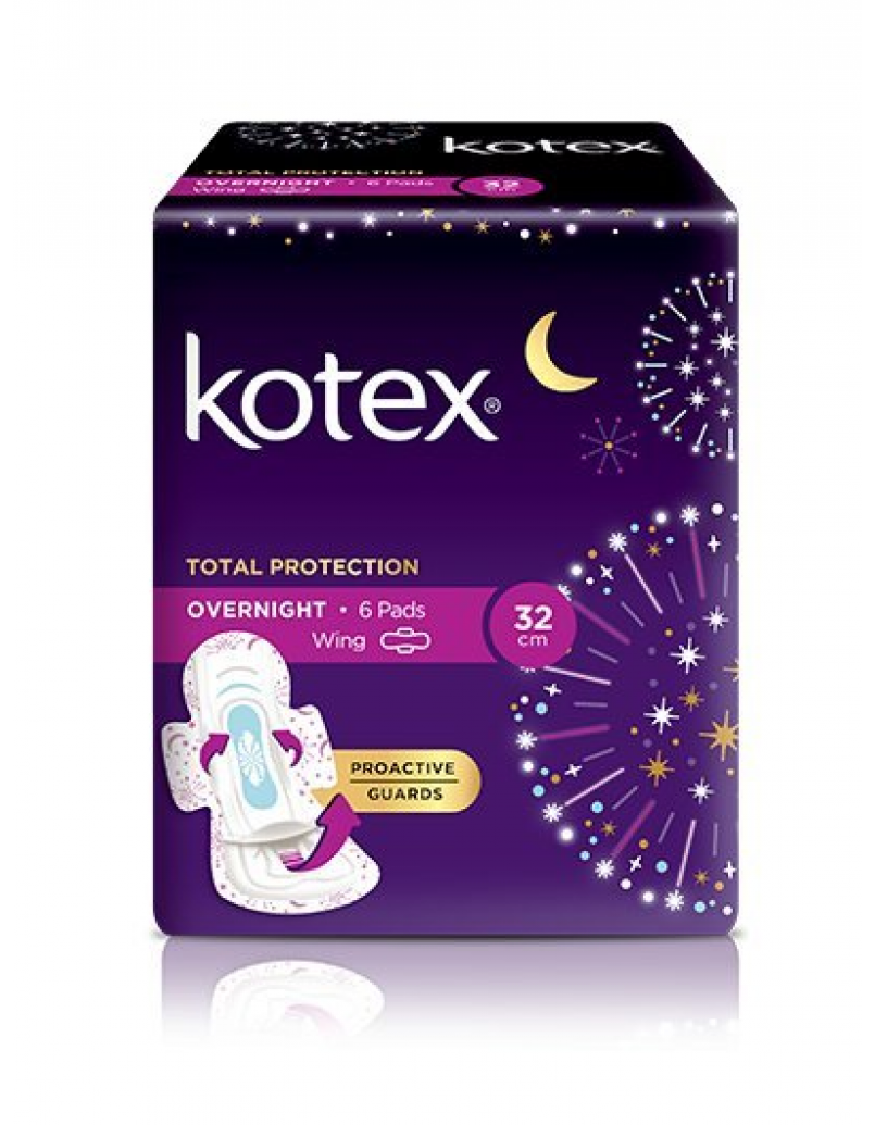 KOTEX S&S OVERNIGHT TOTAL PROTECT 32CM WINGS 6'S