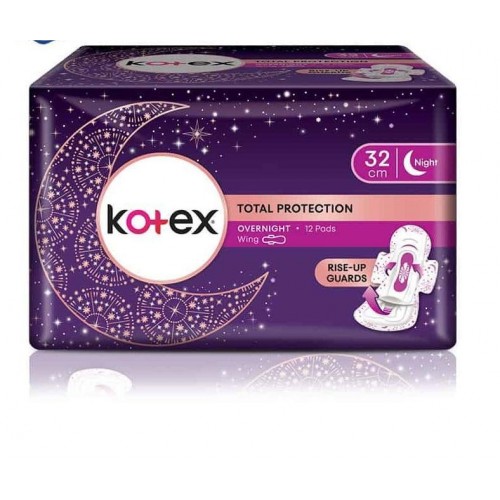 KOTEX S&S OVERNIGHT TOTAL PROTECT 32CM WINGS 12'S
