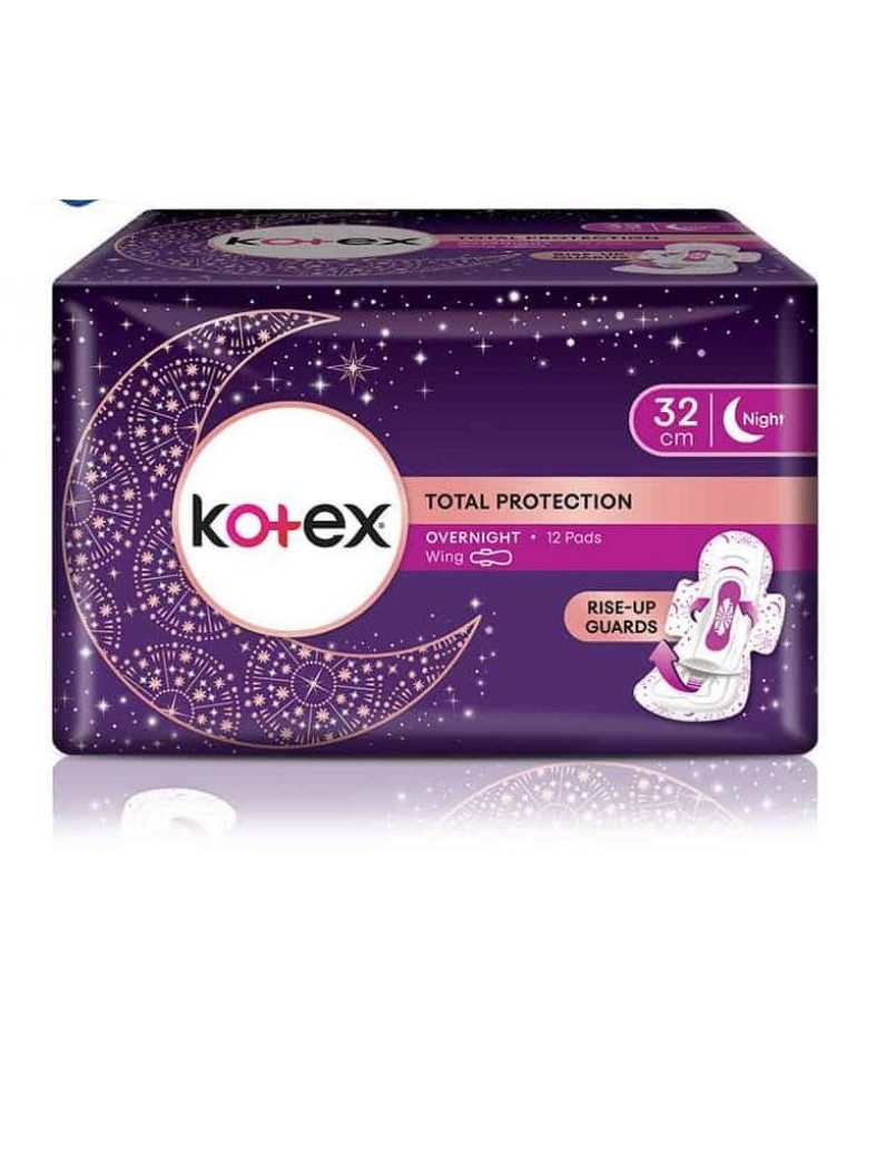 KOTEX S&S OVERNIGHT TOTAL PROTECT 32CM WINGS 12'S