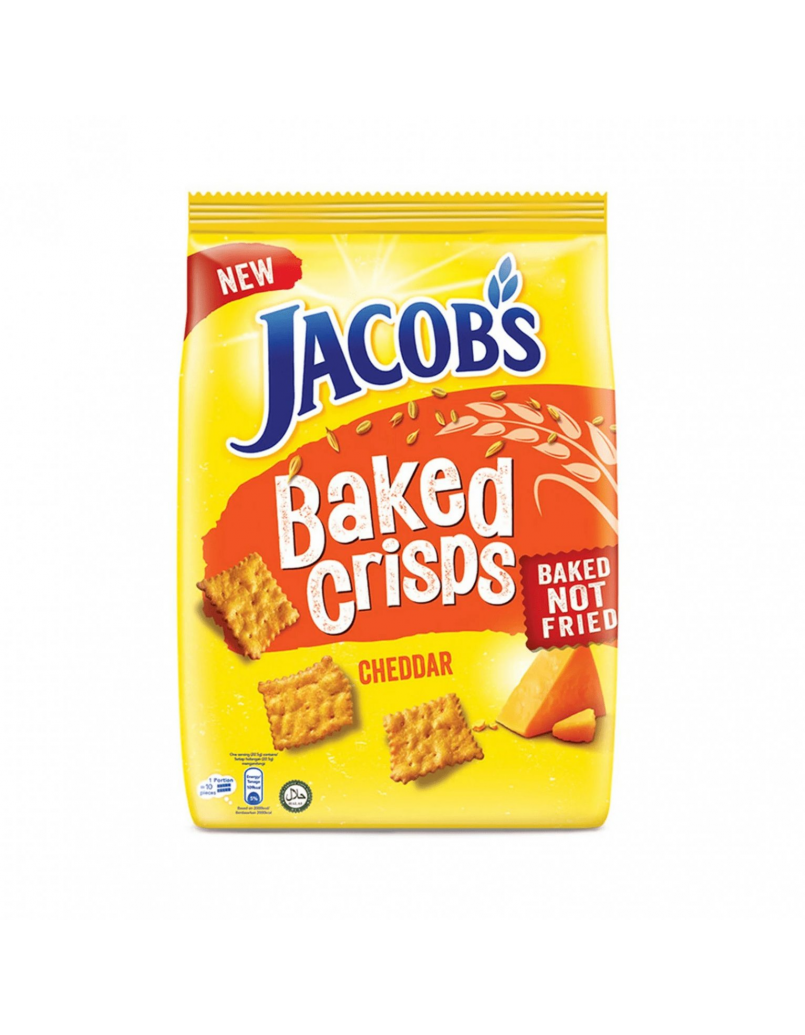 JACOBS BAKED CRISPS CHEDDAR 229G