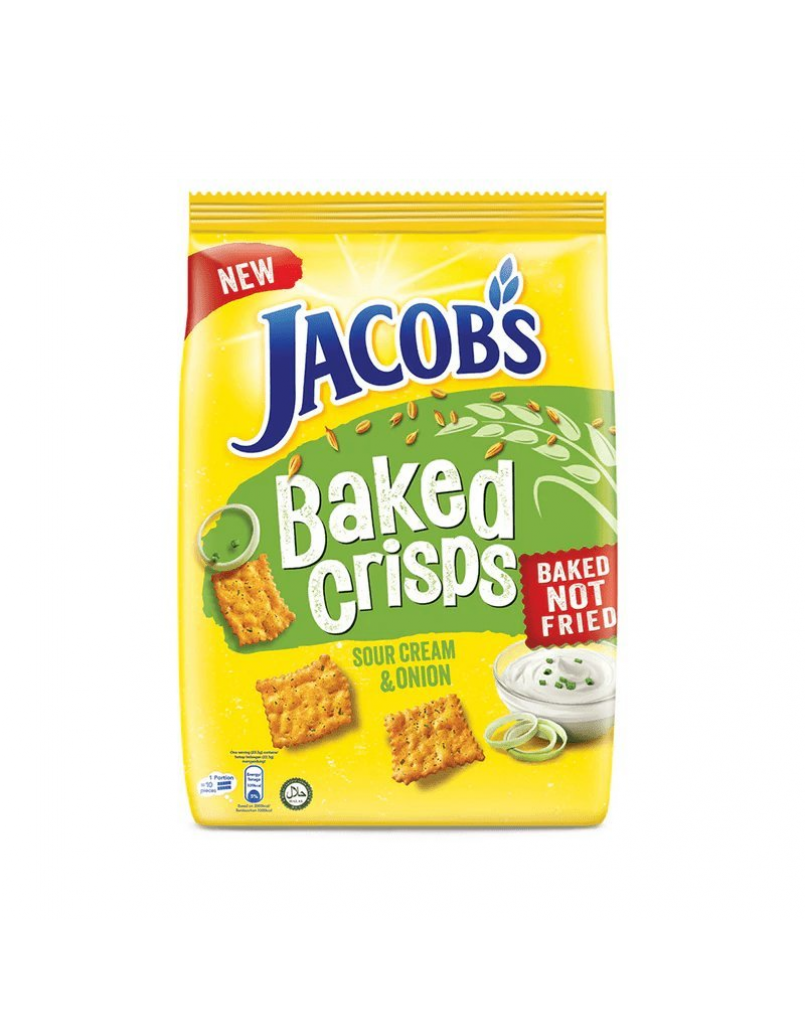 JACOBS BAKED CRISPS SOUR CREAM 229G