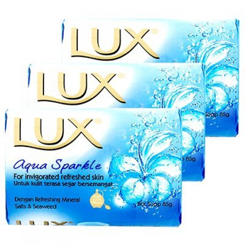 LUX SOAP AQUA SPARKLE(BLUE) 3 X85G