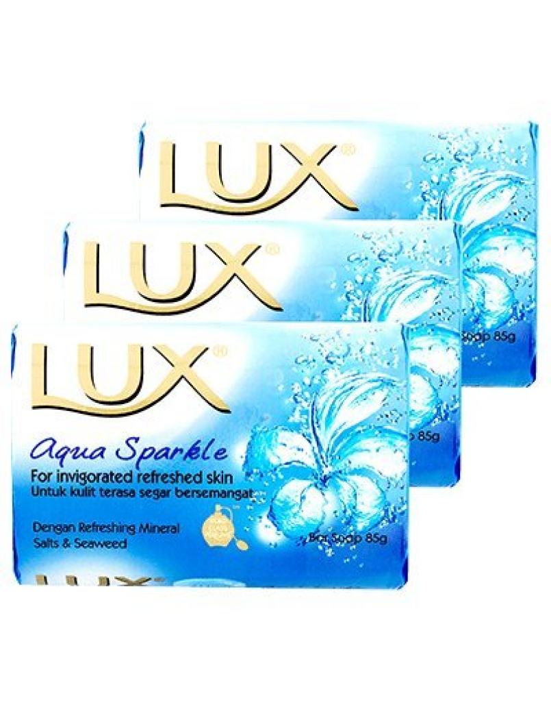 LUX SOAP AQUA SPARKLE(BLUE) 3 X85G