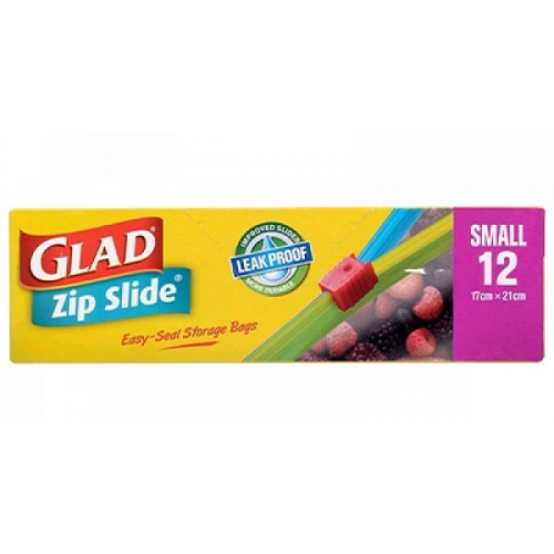 GLAD ZIP SLIDE SMALL 17CM X 12M 12'S