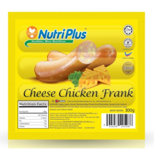 NUTRIPLUS CHICKEN FRANKFURTER CHEESE 300G