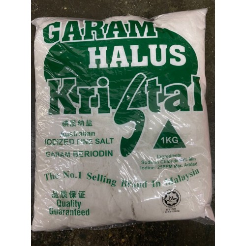CAP KRISTAL IODISED REFINED SALT 1KG