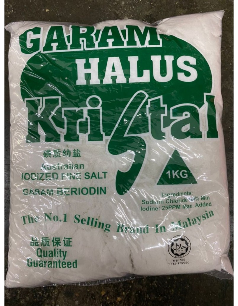 CAP KRISTAL IODISED REFINED SALT 1KG