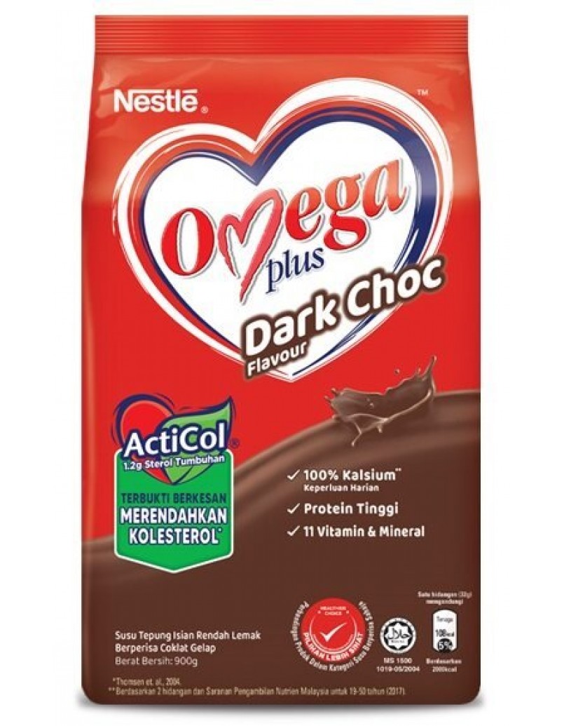 NESTLE OMEGA PLUS DARK CHOC 900G