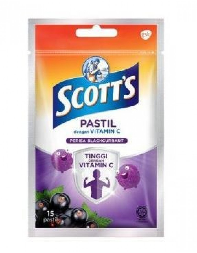 SCOTT'S VITAMIN C PASTIL BLACKCURRANT 15'S