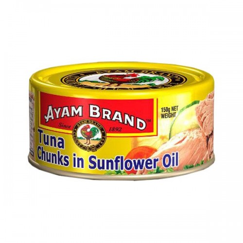 AYAM BRAND TUNA CHUNKS IN SUNFLOWER OIL 185G