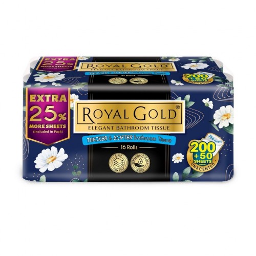 ROYAL GOLD ELEGANT TOILET PAPPER 16RL X 250SH