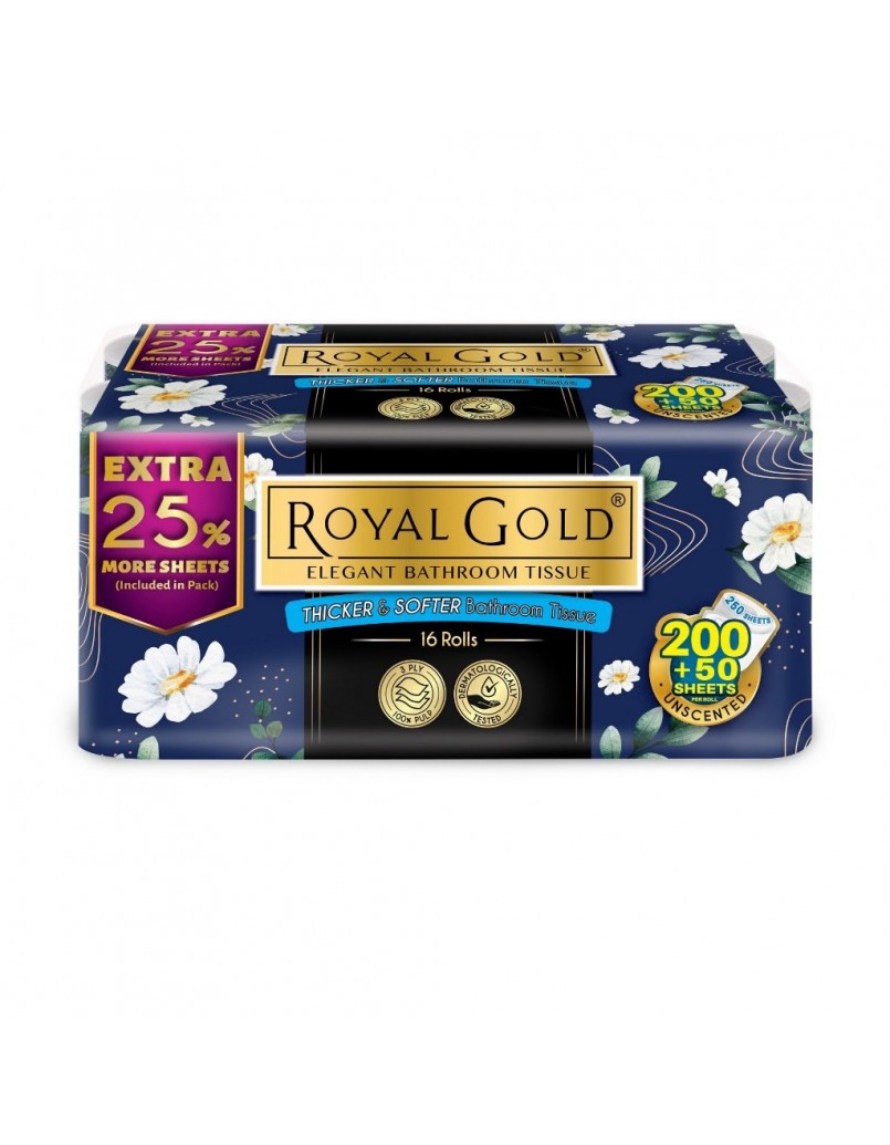 ROYAL GOLD ELEGANT TOILET PAPPER 16RL X 250SH