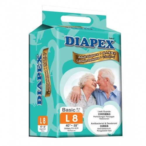 DIAPEX BASIC ADULT DIAPERS L8