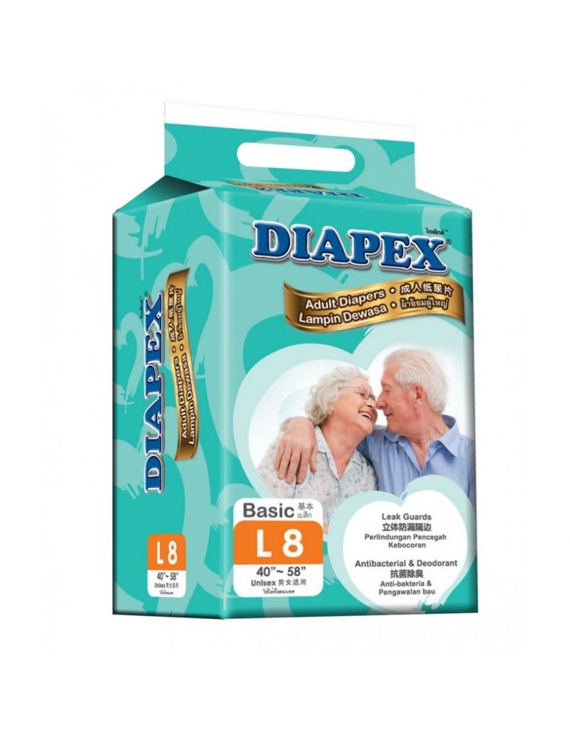 DIAPEX BASIC ADULT DIAPERS L8