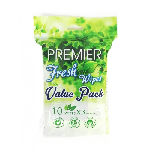 WH02 PREMIER FRESH WIPES 3 X10'S
