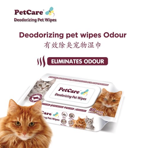 WPC01 PREMIER DEODORIZING PEP WIPES (CAT) 80'S