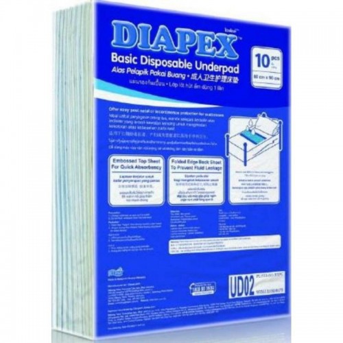 UD02 DIAPEX BASIC DISPOSABLE UNDERPAD 10'S