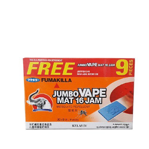 FUMAKILLA JUMBO VAPE MAT 16JAM 30+9'