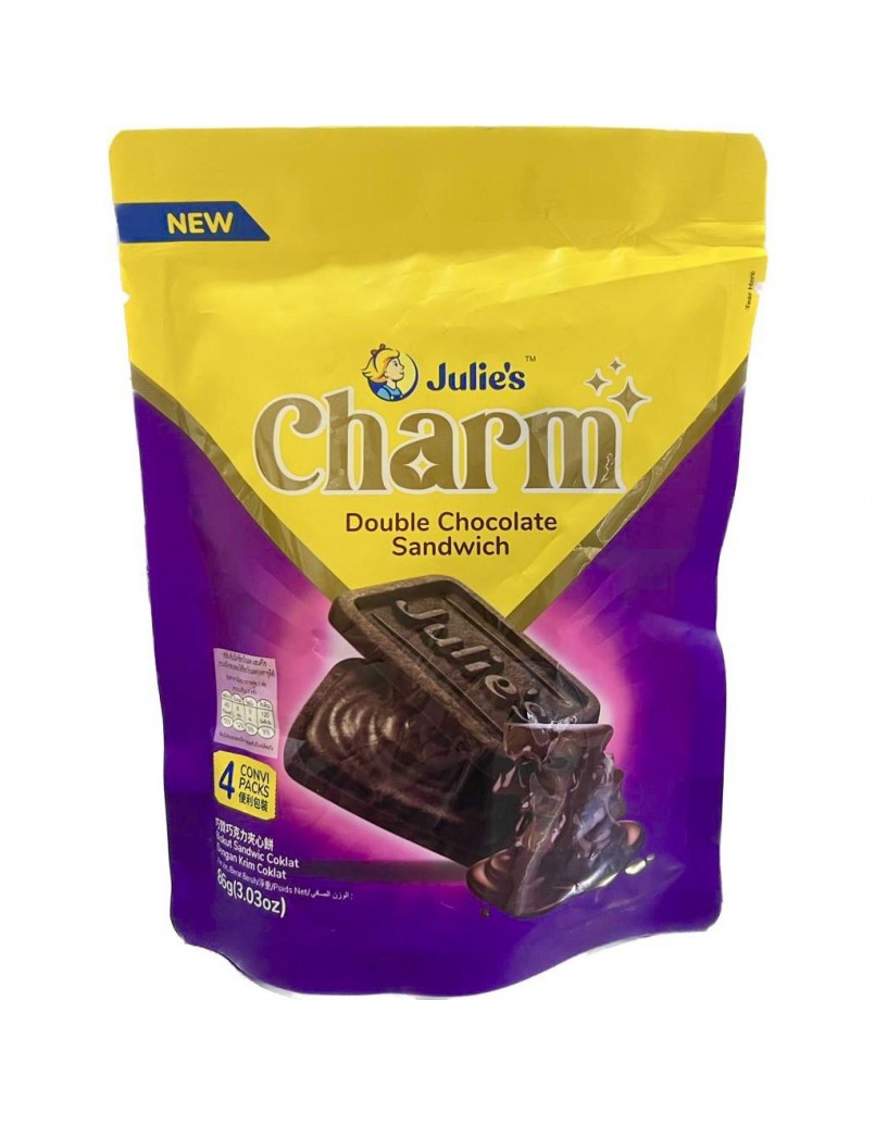 JULIE'S CHARM DOUBLE CHOCO SANDWISH 86G