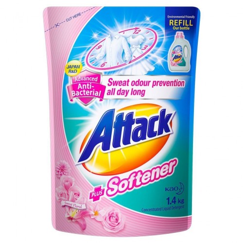 ATTACK LIQUID PLUS SOFTENER(SWEET FLORAL) 1.4L REFILL PACK