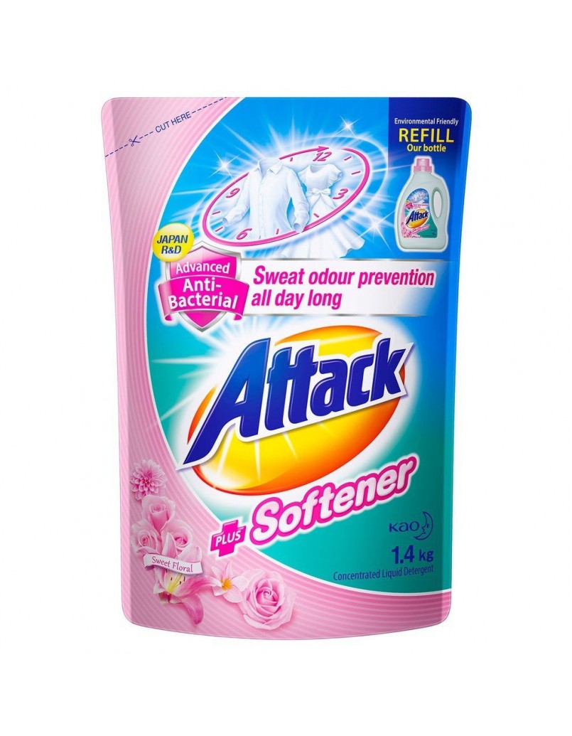 ATTACK LIQUID PLUS SOFTENER(SWEET FLORAL) 1.4L REFILL PACK