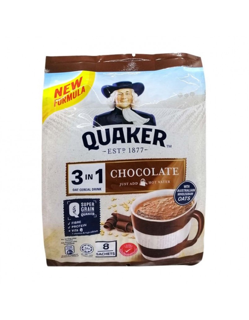 QUAKER 3IN1 OAT CEREAL(CHOCO) 8 X28G