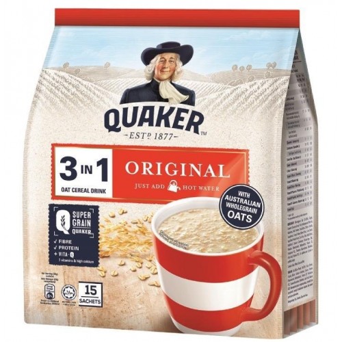 QUAKER 3IN1 OAT CEREAL(ORG) 15 X28G