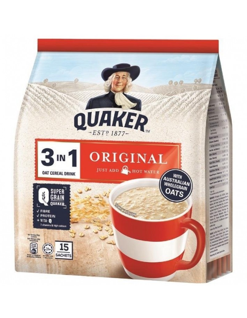 QUAKER 3IN1 OAT CEREAL(ORG) 15 X28G