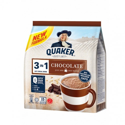 QUAKER 3IN1 OAT CEREAL(CHOCO) 15 X28G
