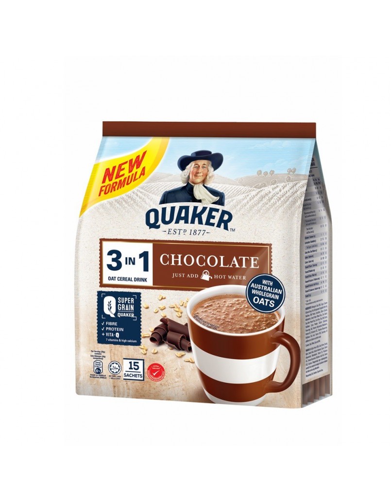 QUAKER 3IN1 OAT CEREAL(CHOCO) 15 X28G