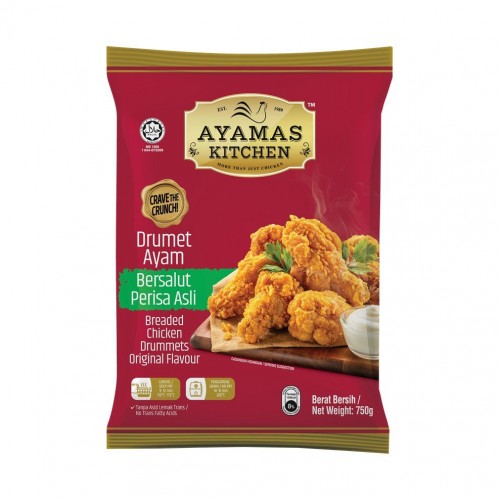 AYAMAS KITCHEN BREADED DRUMMET ORI 750G