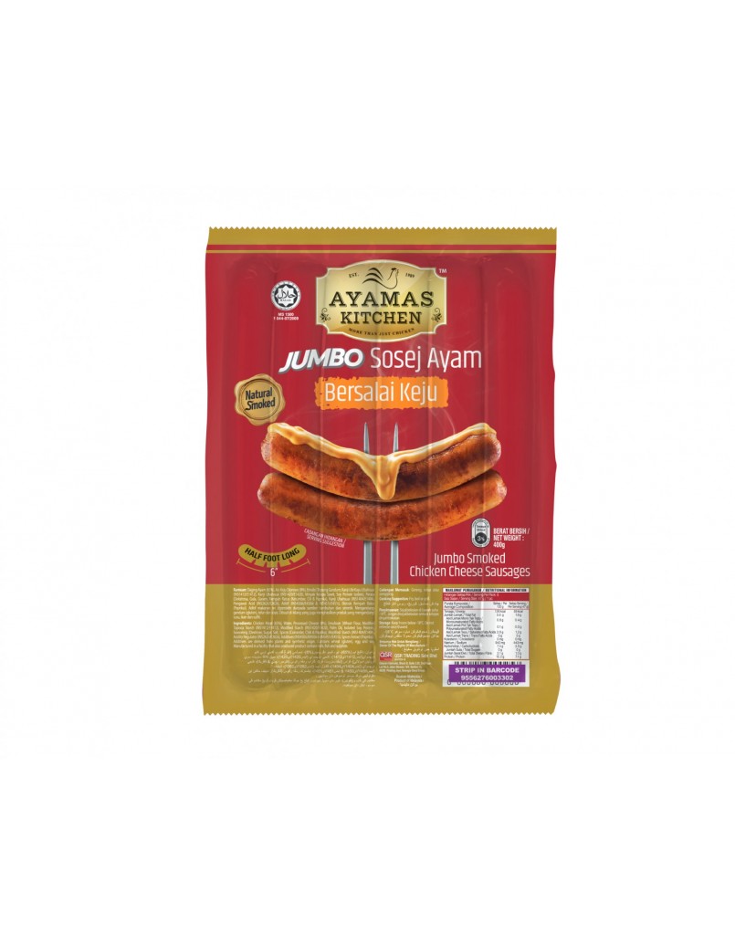 AYAMAS KITCHEN JUMBO CHICKEN CHEESE SAUSAGE 400G