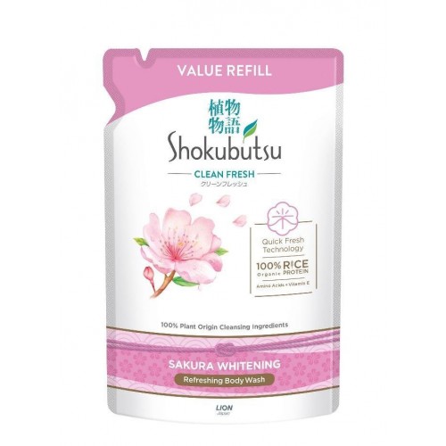 SHOKUBUTSU SHOWER SAKURA 800ML REFILL PACK