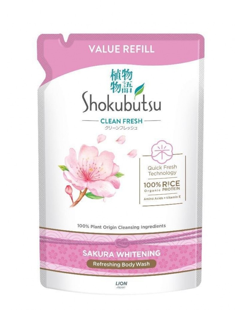 SHOKUBUTSU SHOWER SAKURA 800ML REFILL PACK