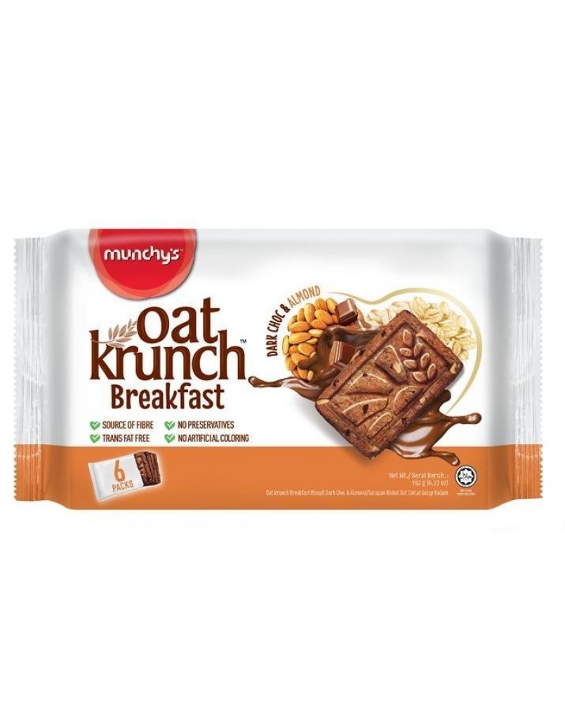 MUNCHY'S OAT KRUNCH BREAKFAST (DARK CHOCO & ALMOND) 192G