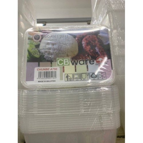CHUNBE CB WARE A750 CONTAINER 10'S