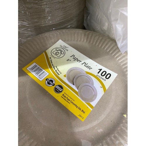 PAPER PLATE 8'' 100PCS