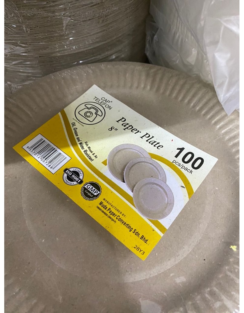 PAPER PLATE 8'' 100PCS