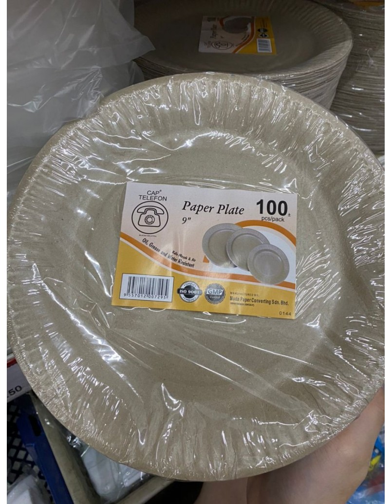 PAPER PLATE 9'' 100PCS